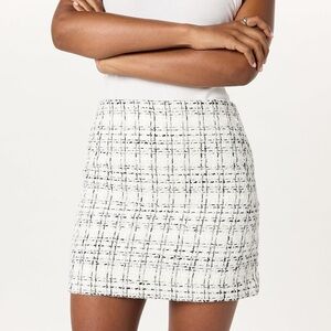 Forever 21 White and Black Plaid Mini Skirt